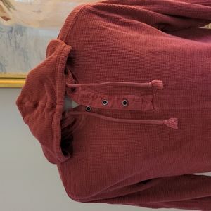 Lucky Brand hooded waffle weave sweatshirt